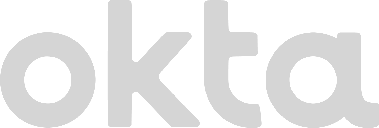 Okta logo in greyscale