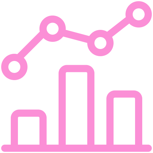 An icon of a line graph and bar graph, representing smart reporting.