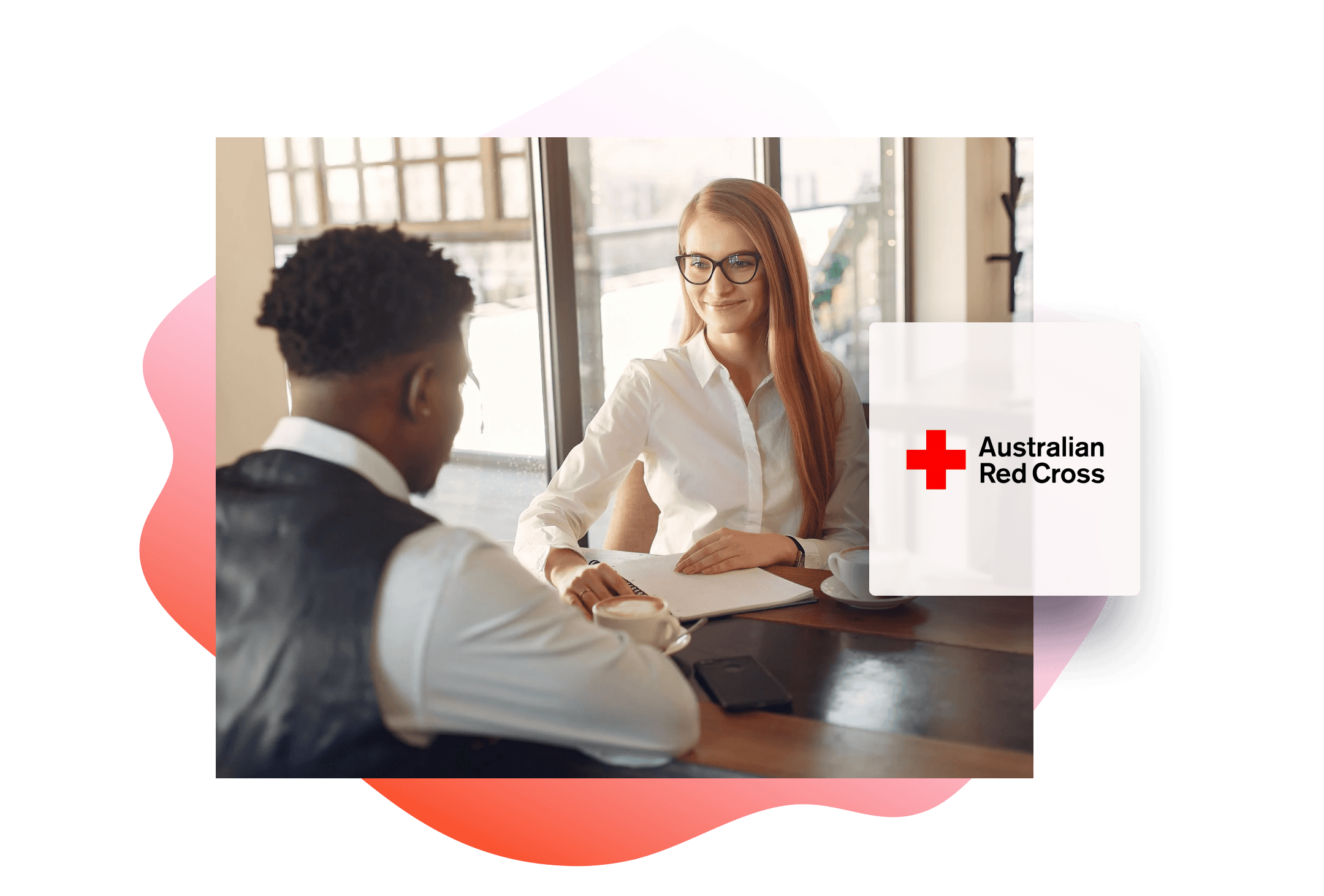 Australian Red Cross People at Desk