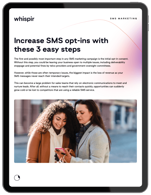 Increasing SMS Opt-ins Guide Cover Image